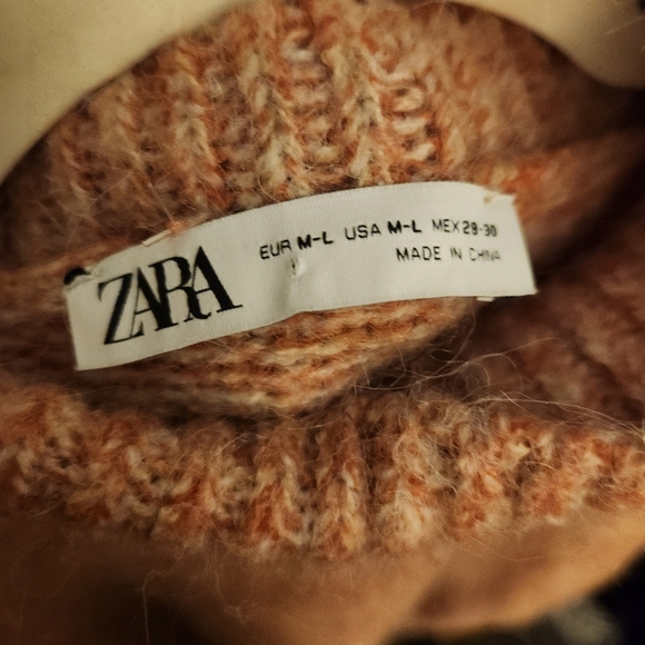Zara Alpaca Blend Turtleneck Sweater - Blush Pink - Boxy & Oversized Fit - Picture 13 of 13